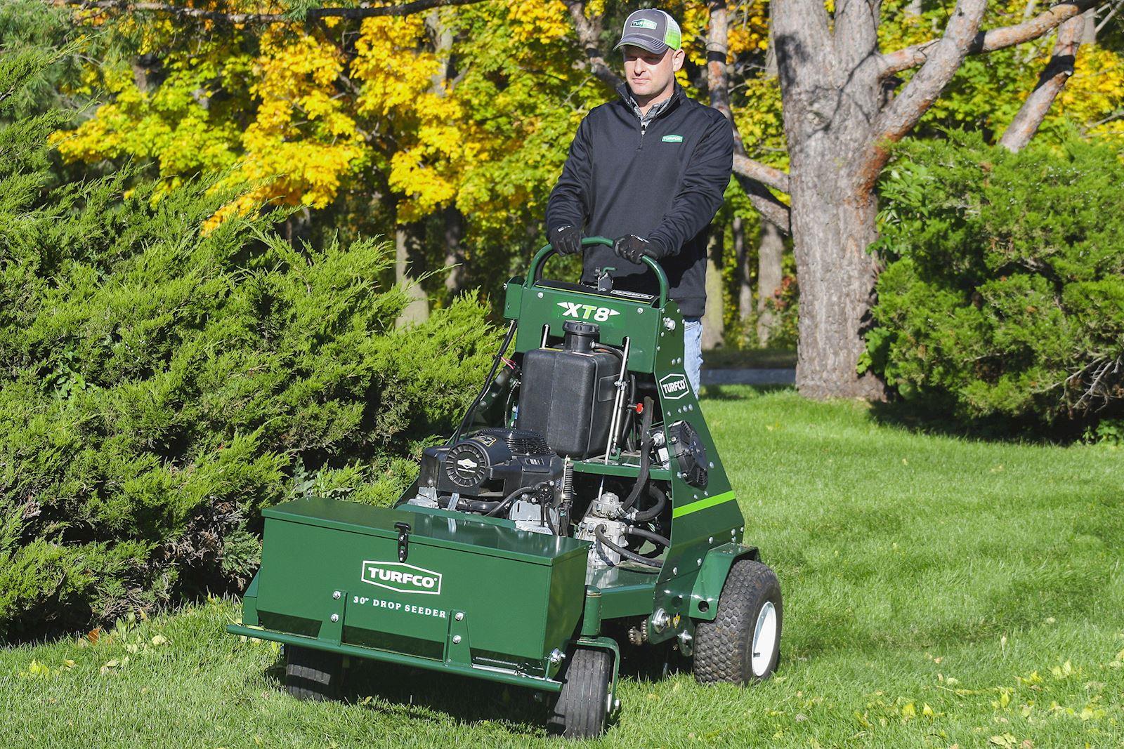 Professional Landscaping Aerators TurnAer XT8 Riding Aerator Turfco